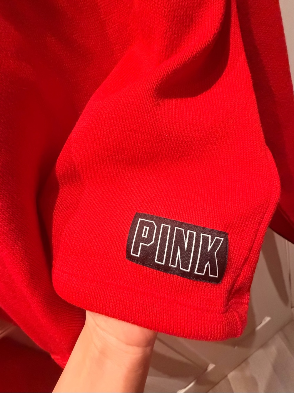 PINK Victoria's Secret Red Hooded Pullover Sweater - Picture 2 of 4